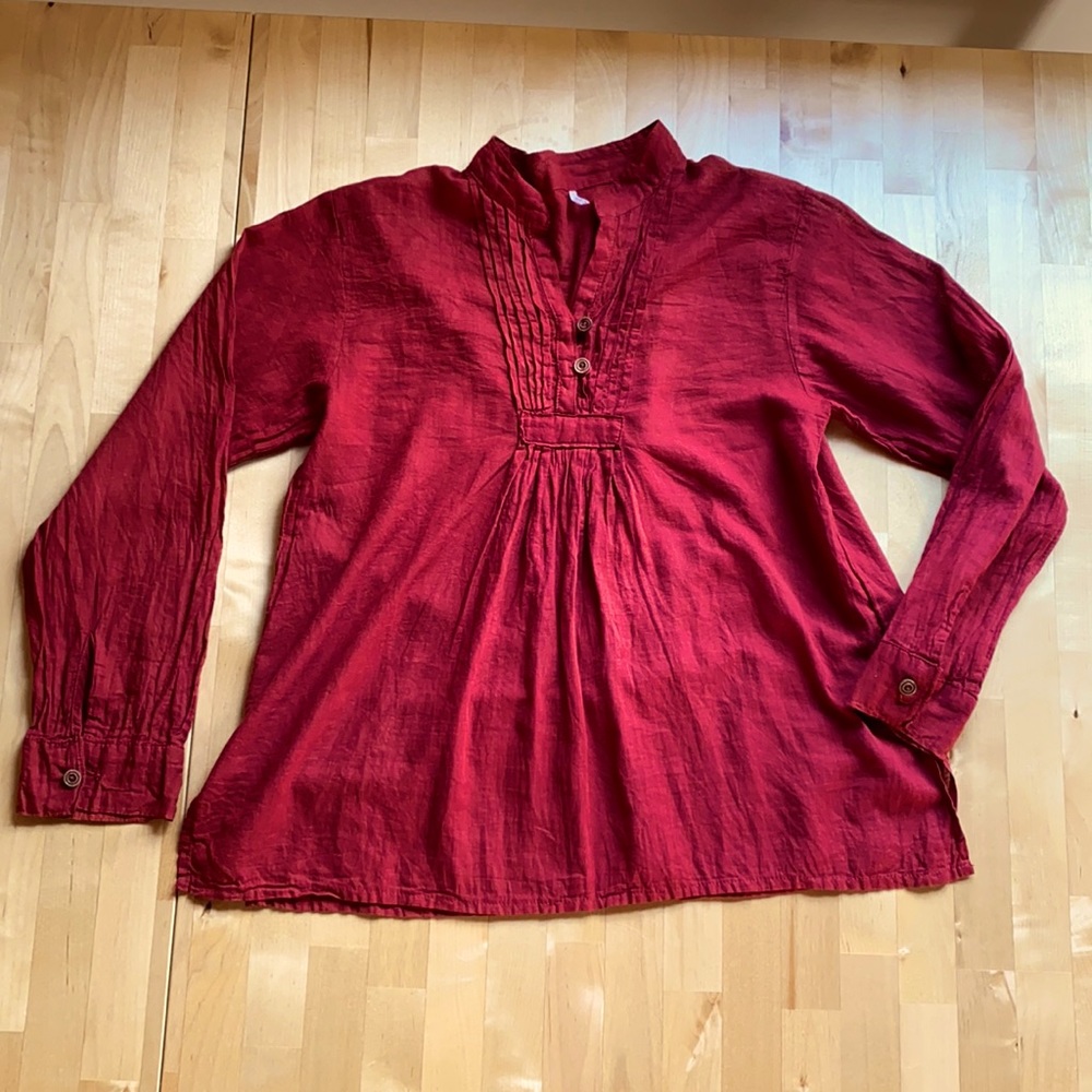 Red Thai cotton blouse